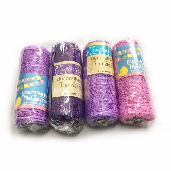 Decorative Mesh lot of 4 purple and pink - Picture 1 of 7